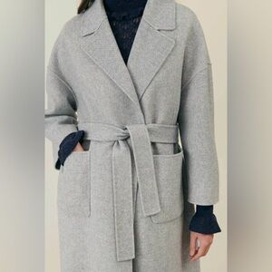 Louise Misha Women’s Sullyne Coat Wool Blend Trench Reversible Minimalist NWT